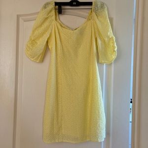 Aqua brand new yellow embroidered dress